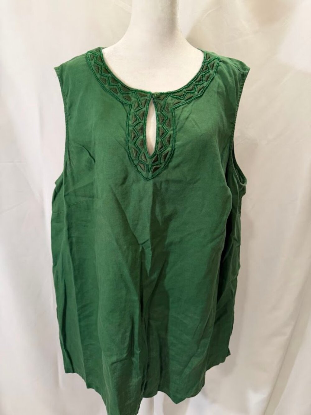 JONES NEW YORK Green Color (100% Linen) Top - 3x